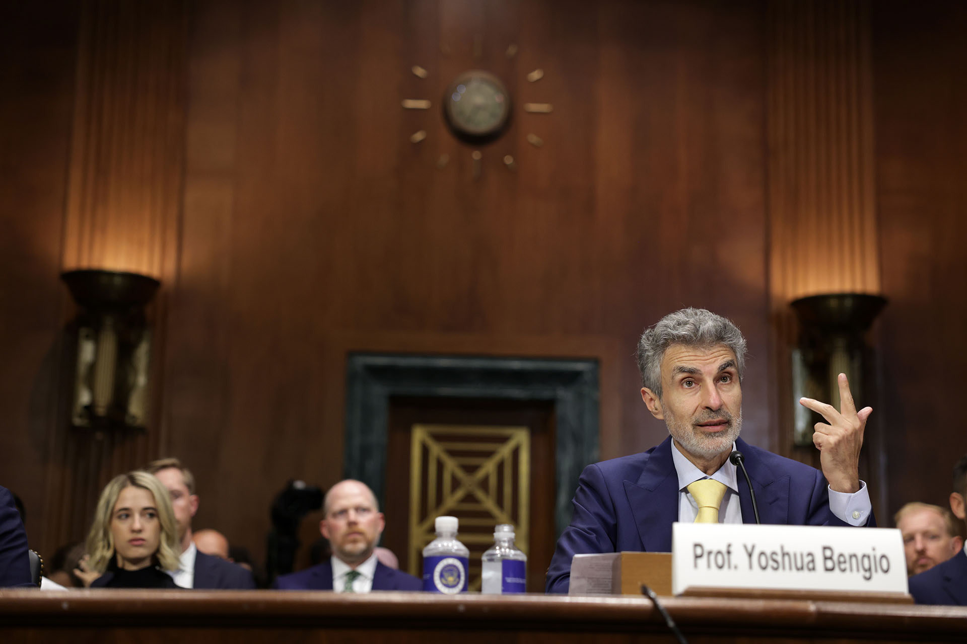 Computer scientist Yoshua Bengio testifies during a hearing before the Privacy, Technology, and the Law Subcommittee of Senate Judiciary Committee at Dirksen Senate Office Building on Capitol Hill on July 25, 2023 in Washington, D.C.