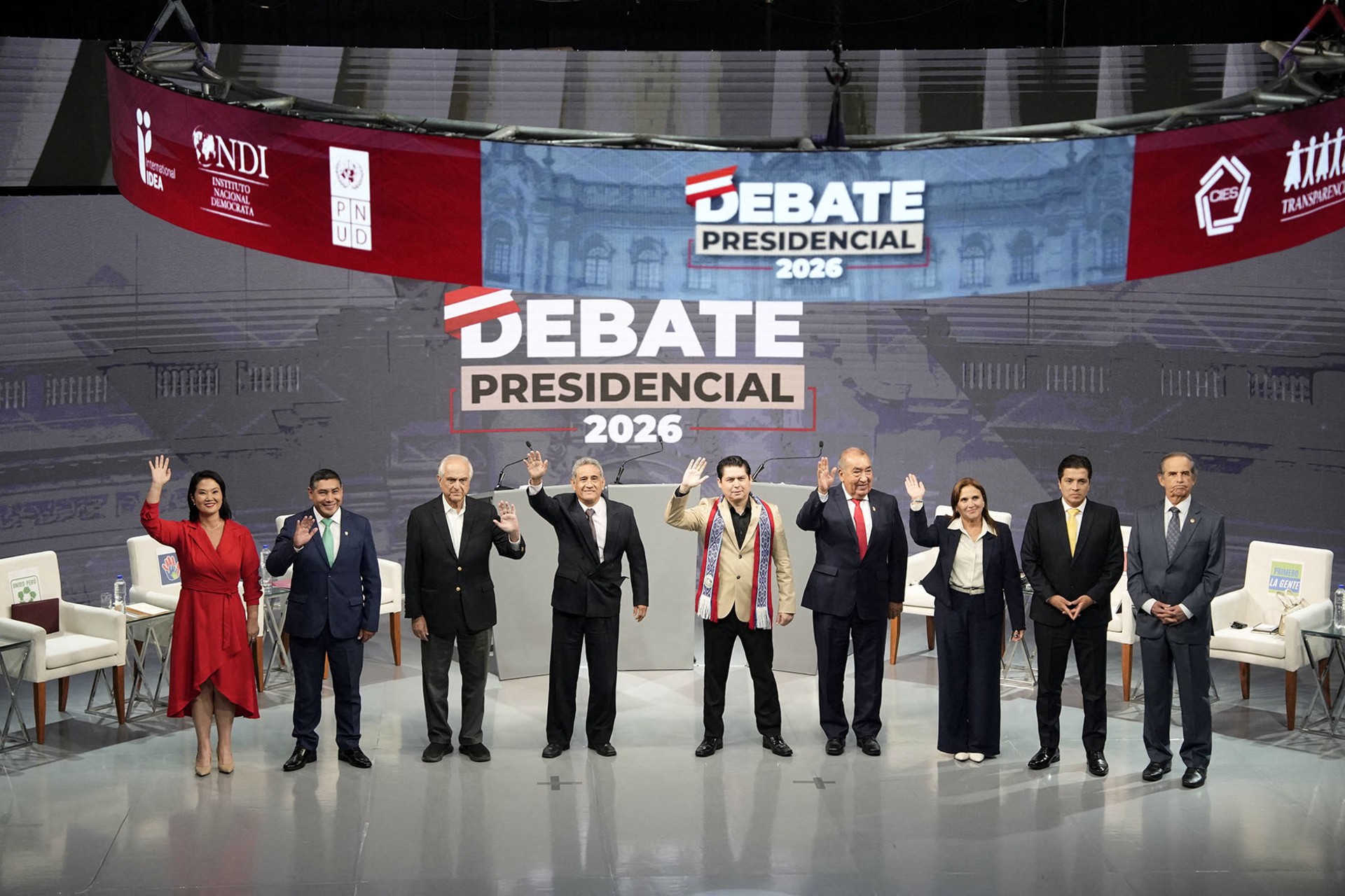 <p>Peruvian presidential candidates participate in a televised debate on March 31, 2026, in Lima, Peru.</p>
