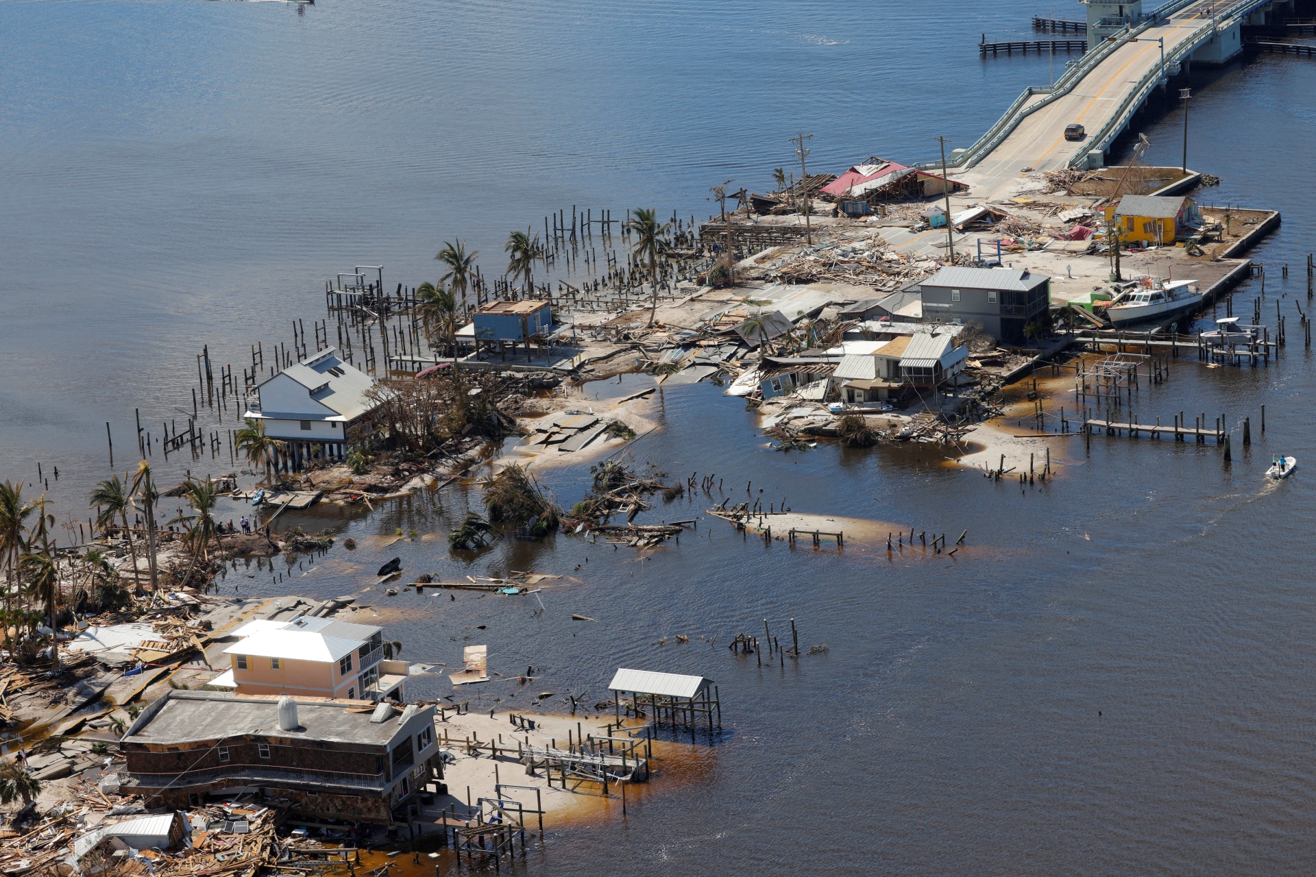 Hurricane Ian destruction is seen in Pine Island, Florida