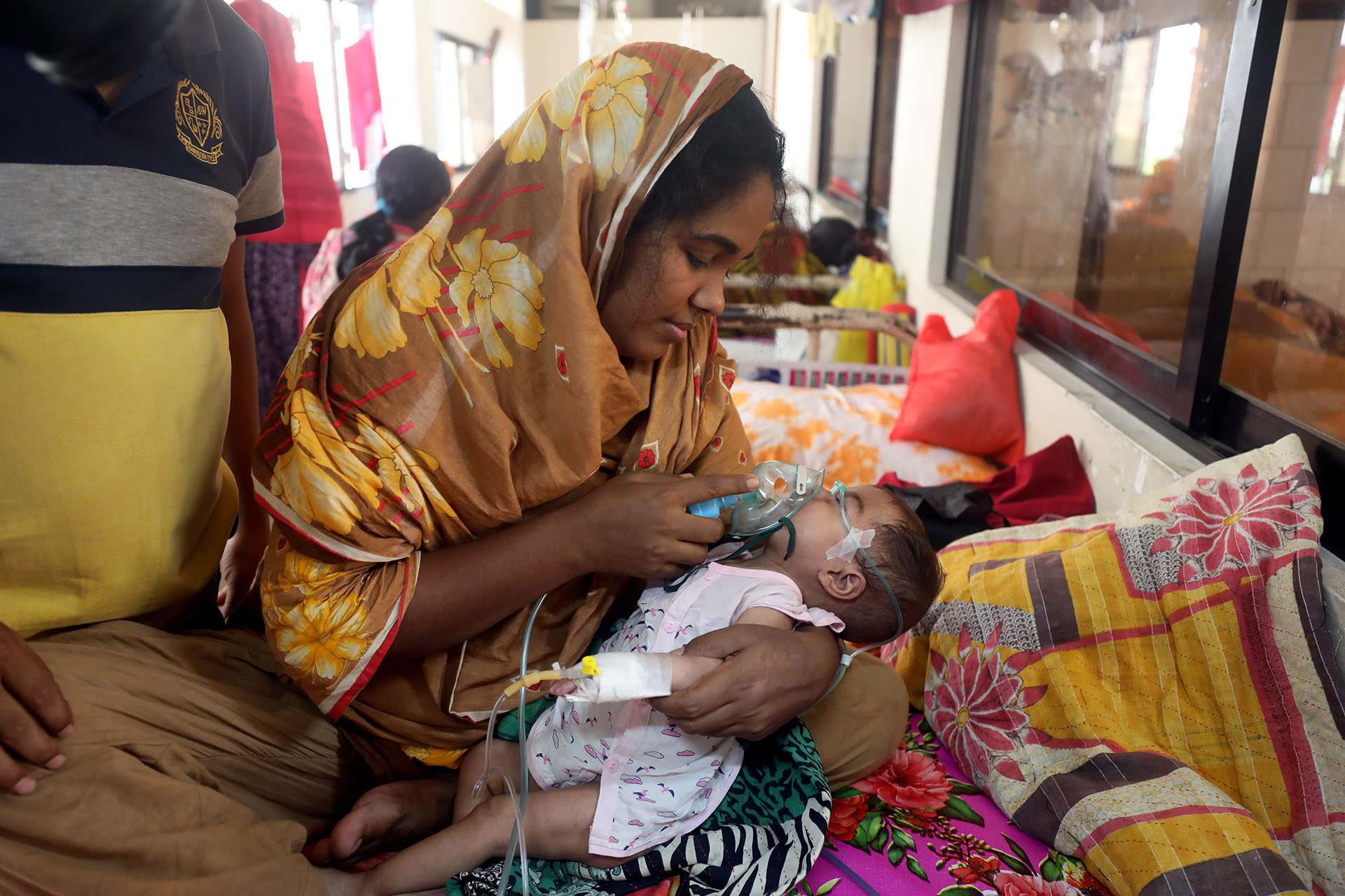 <p>Children infected with measles receive treatment at the Infectious Disease Hospital in Dhaka, Bangladesh, on April 6, 2026.</p>
