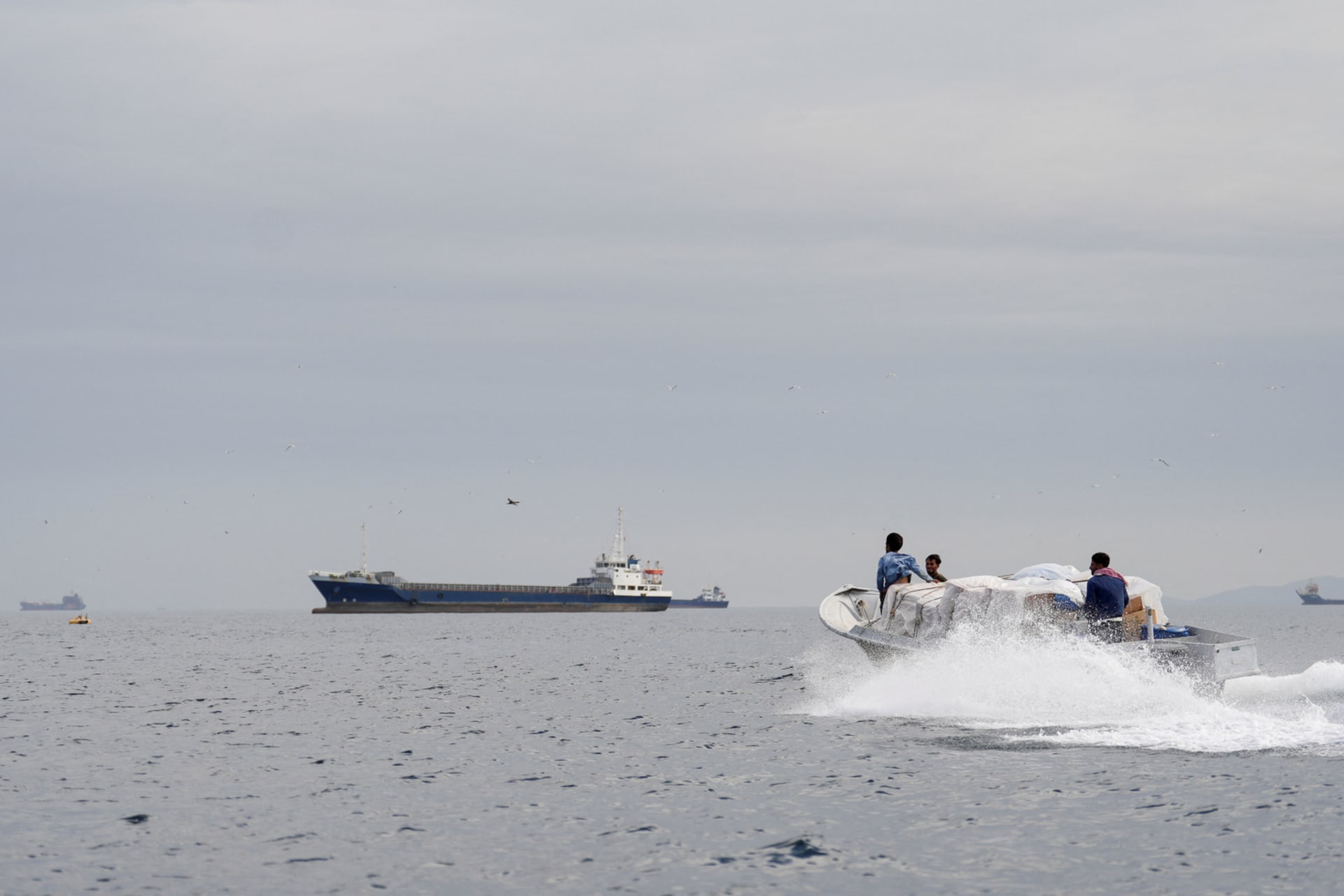 Vessel at the Strait of Hormuz, off the coast of Oman’s Musandam province