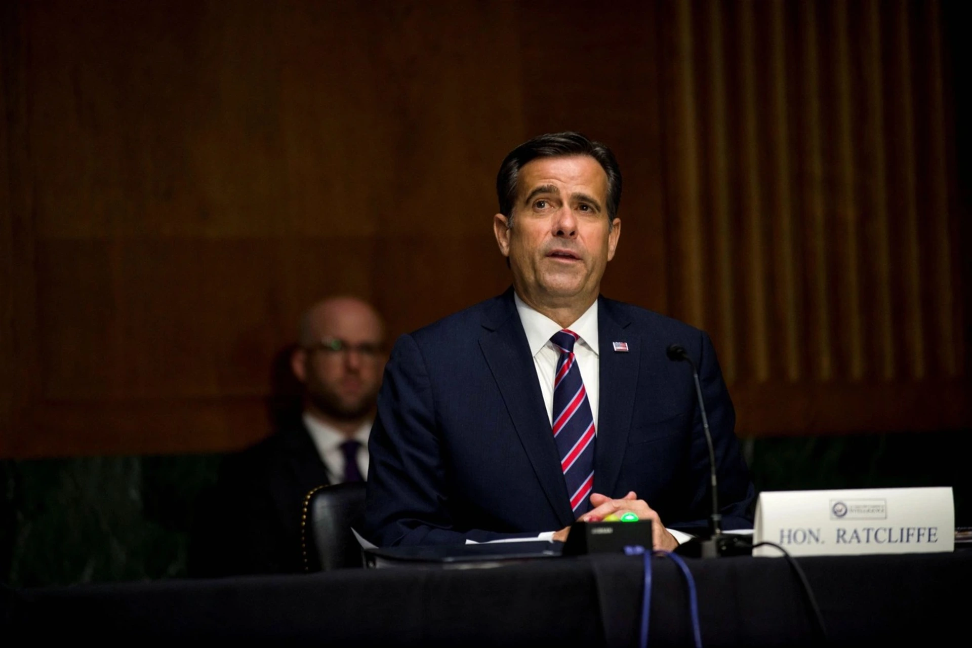 U.S. Rep. John Ratcliffe (R-TX) testifies before a Senate Intelligence Committee nomination hearing. 