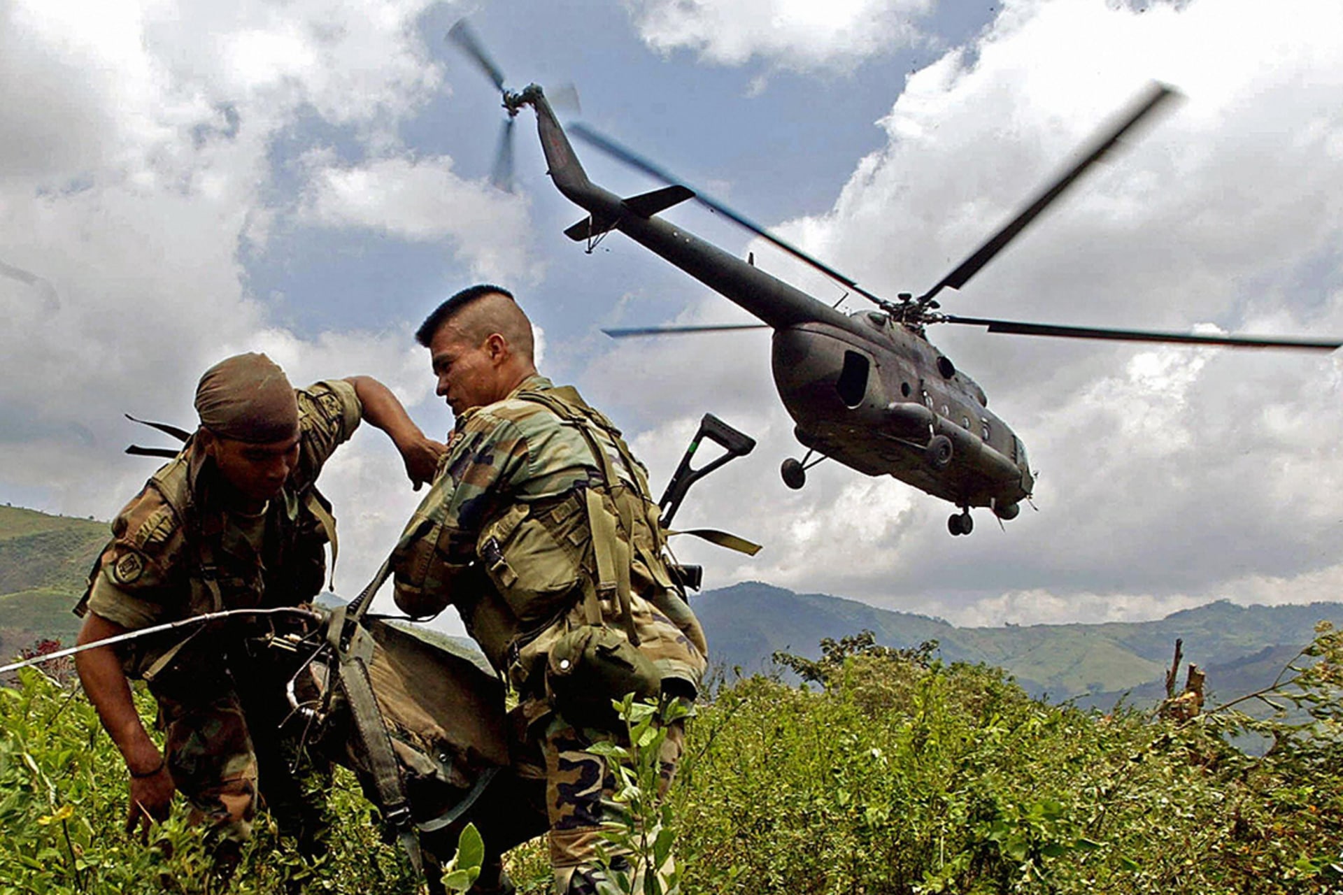 Colombian soldiers undertake a military operation against FARC cocaine-processing labs in the country’s southwest. Mauricio Duenas/AFP/Getty Images
