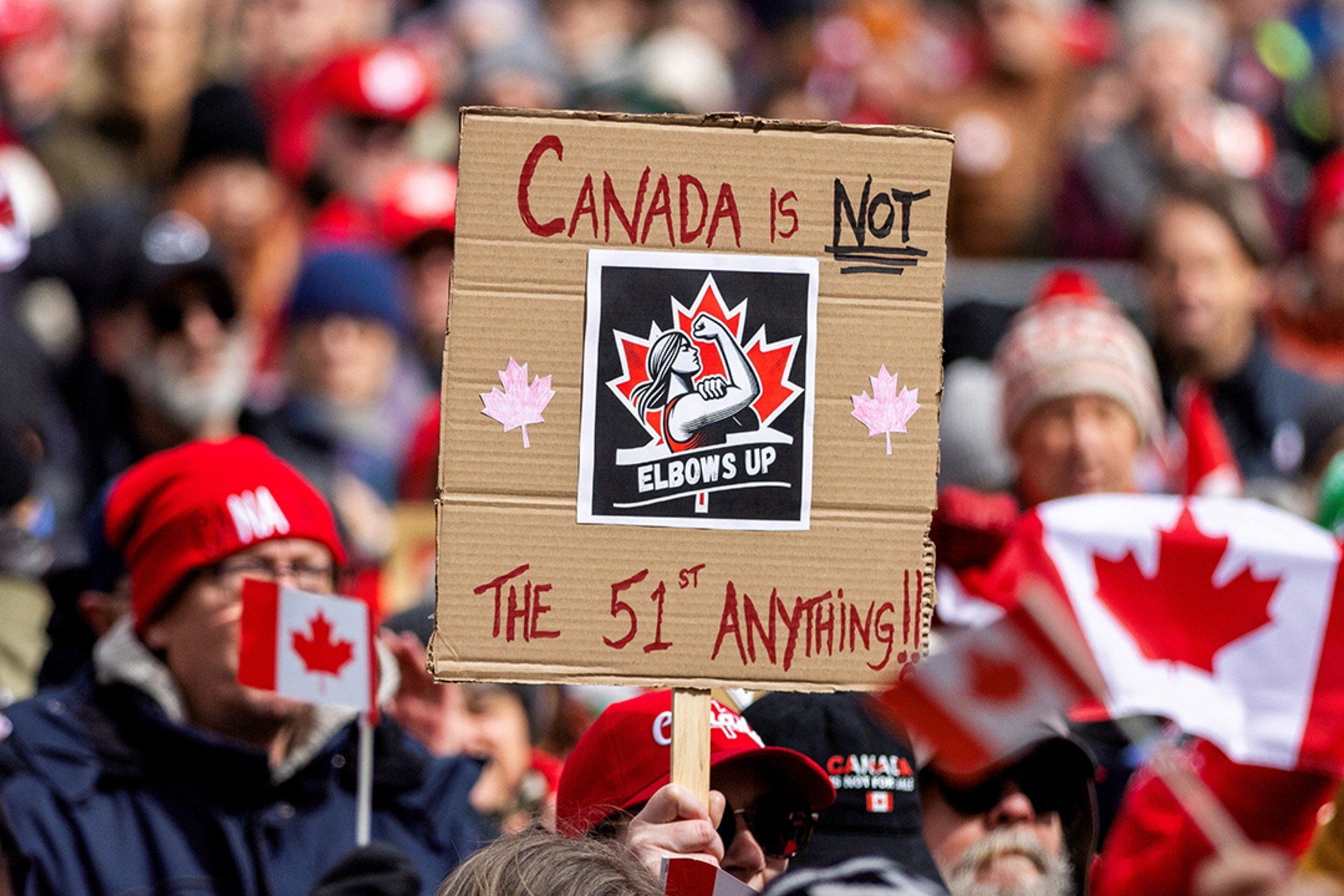 Canadians protest against U.S. President Donald Trump’s calls to make Canada the fifty-first U.S. state. Carlos Osorio/Reuters