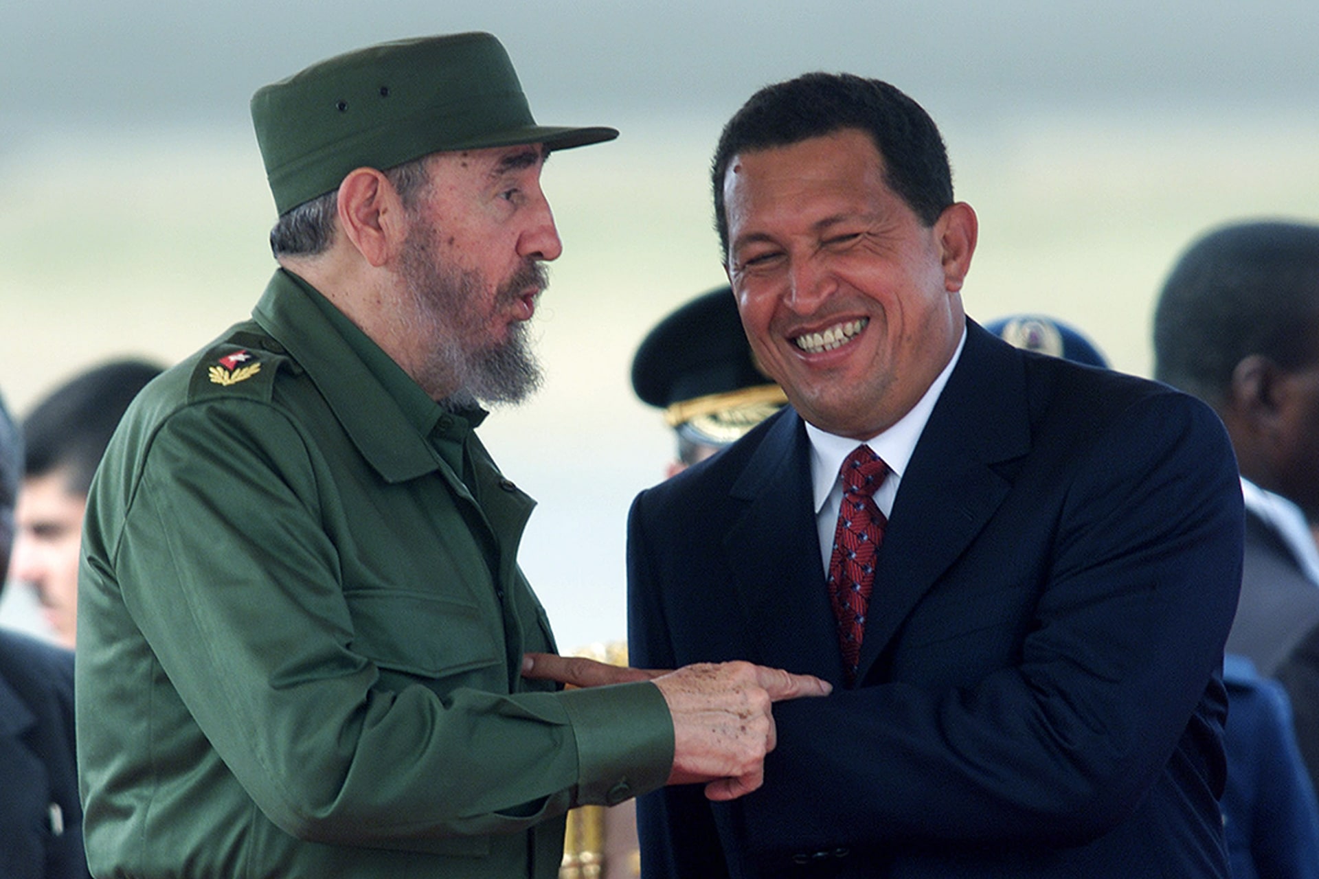 Fidel Castro and Venezuelan President Hugo Chavez in October 2000.
