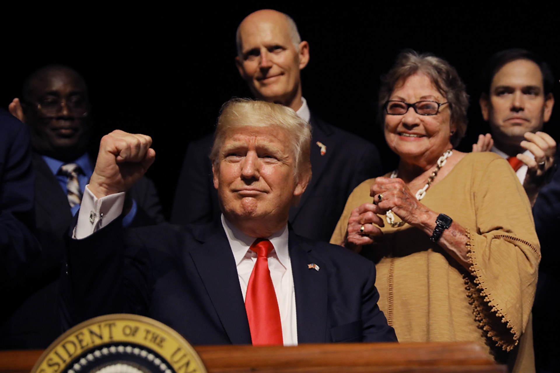 In Miami, President Donald Trump signs an executive order reversing some of the Obama administration’s Cuba policies.