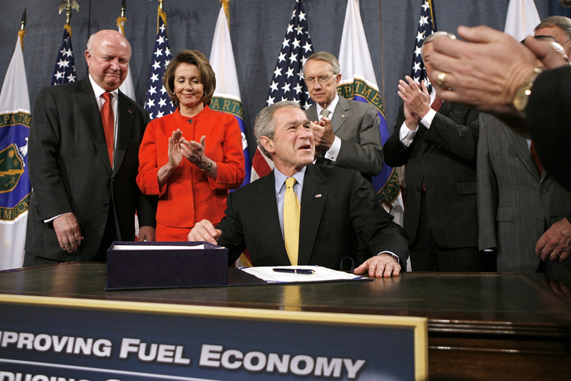 U.S. President Bush during the signing of the Energy Independence and Security Act of 2007 in Washington.