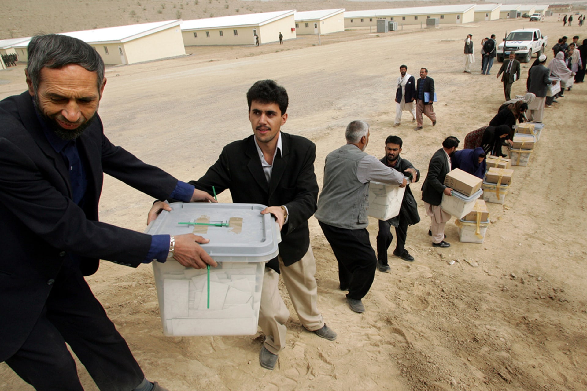 Afghan election officials, Kabul, Afghanistan.