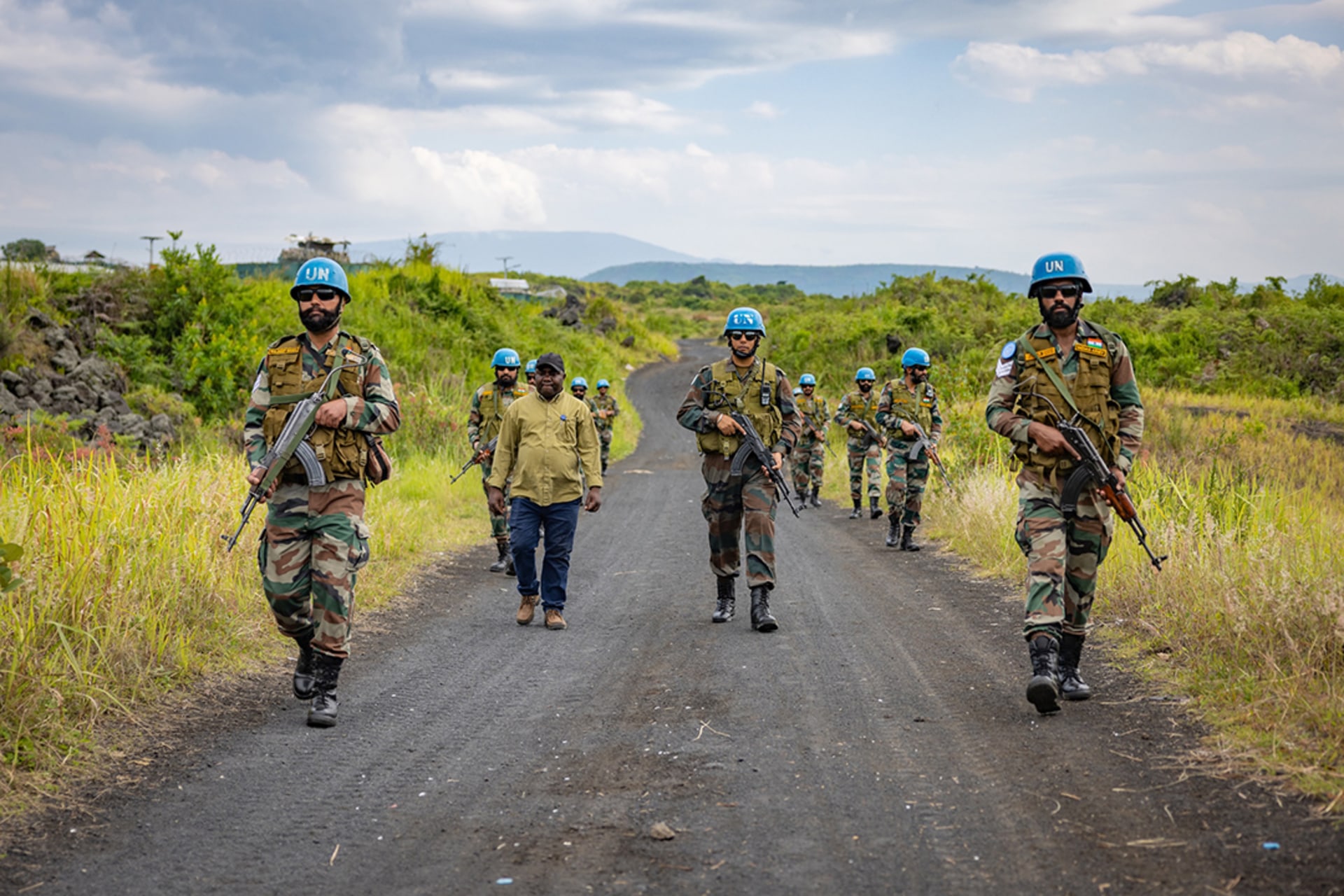 MONUSCO fighters conduct drills outside a base in Sake, DRC. Kevin Jordan/MONUSCO