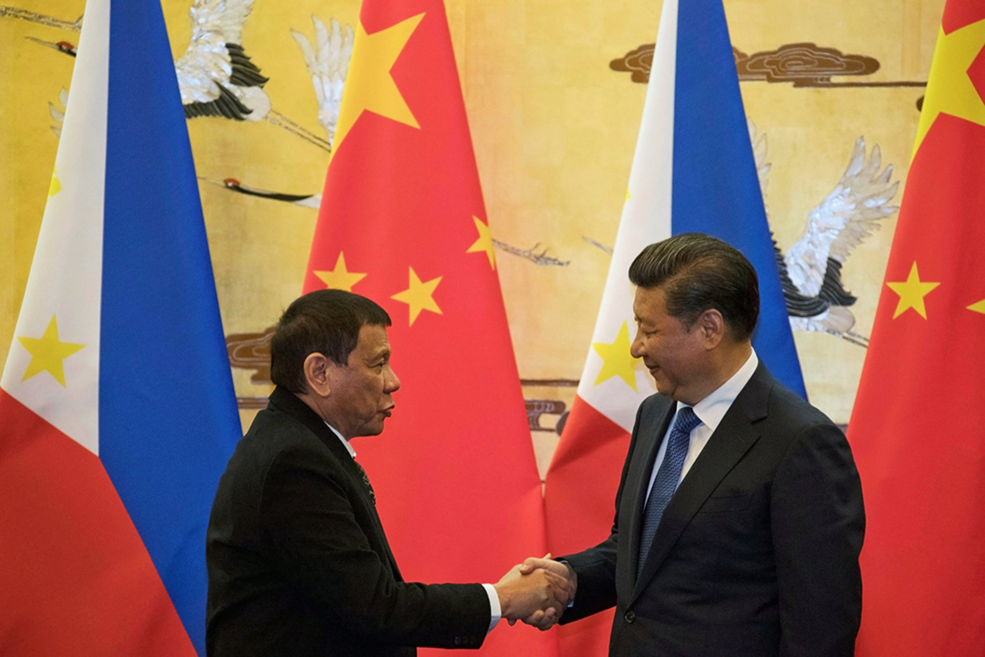 Philippine President Rodrigo Duterte and Chinese President Xi Jinping in Beijing. Ng Han Guan/Pool/Reuters