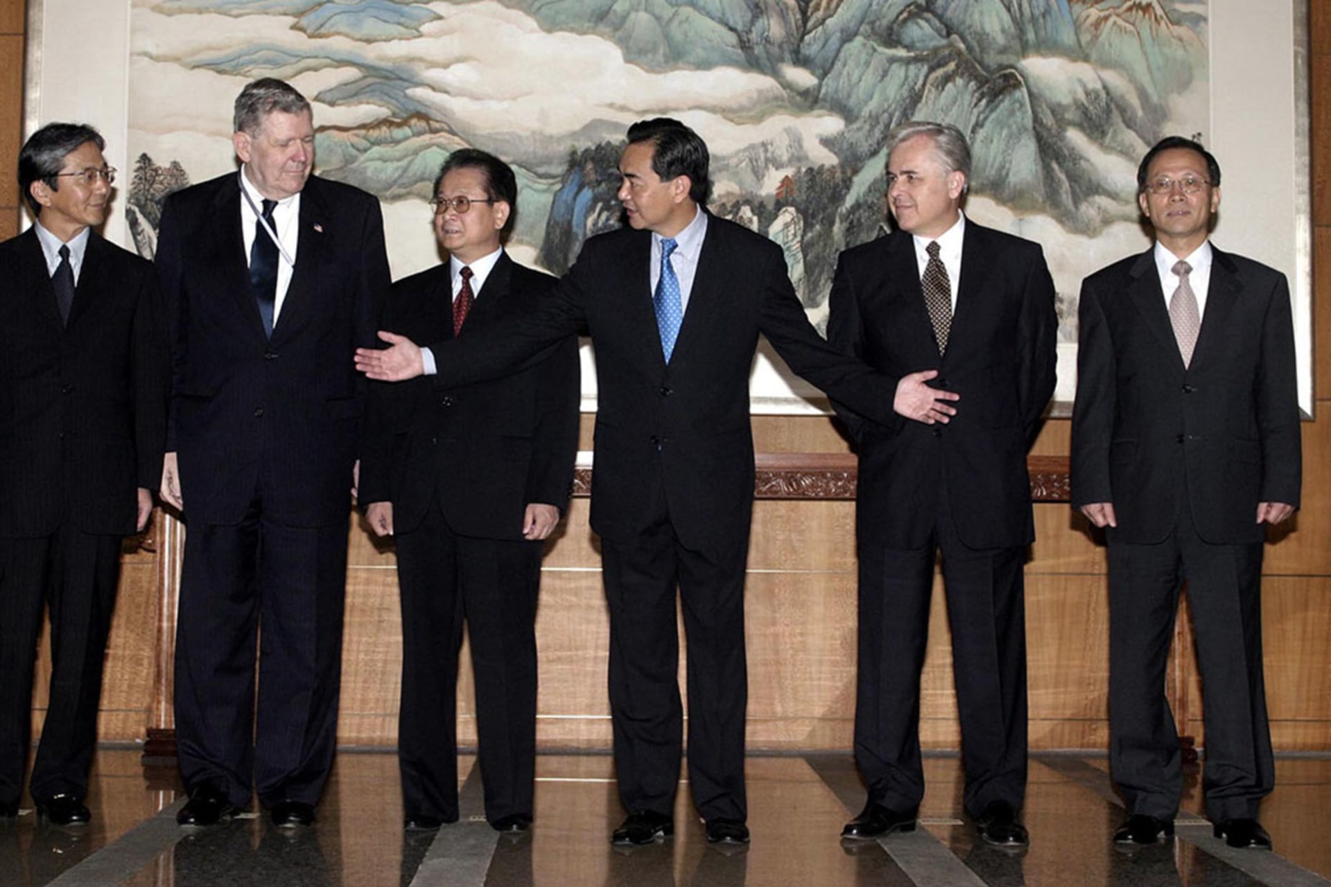 Heads of the delegations to the Six Party Talks meet. Ng Han Guan/Reuters
