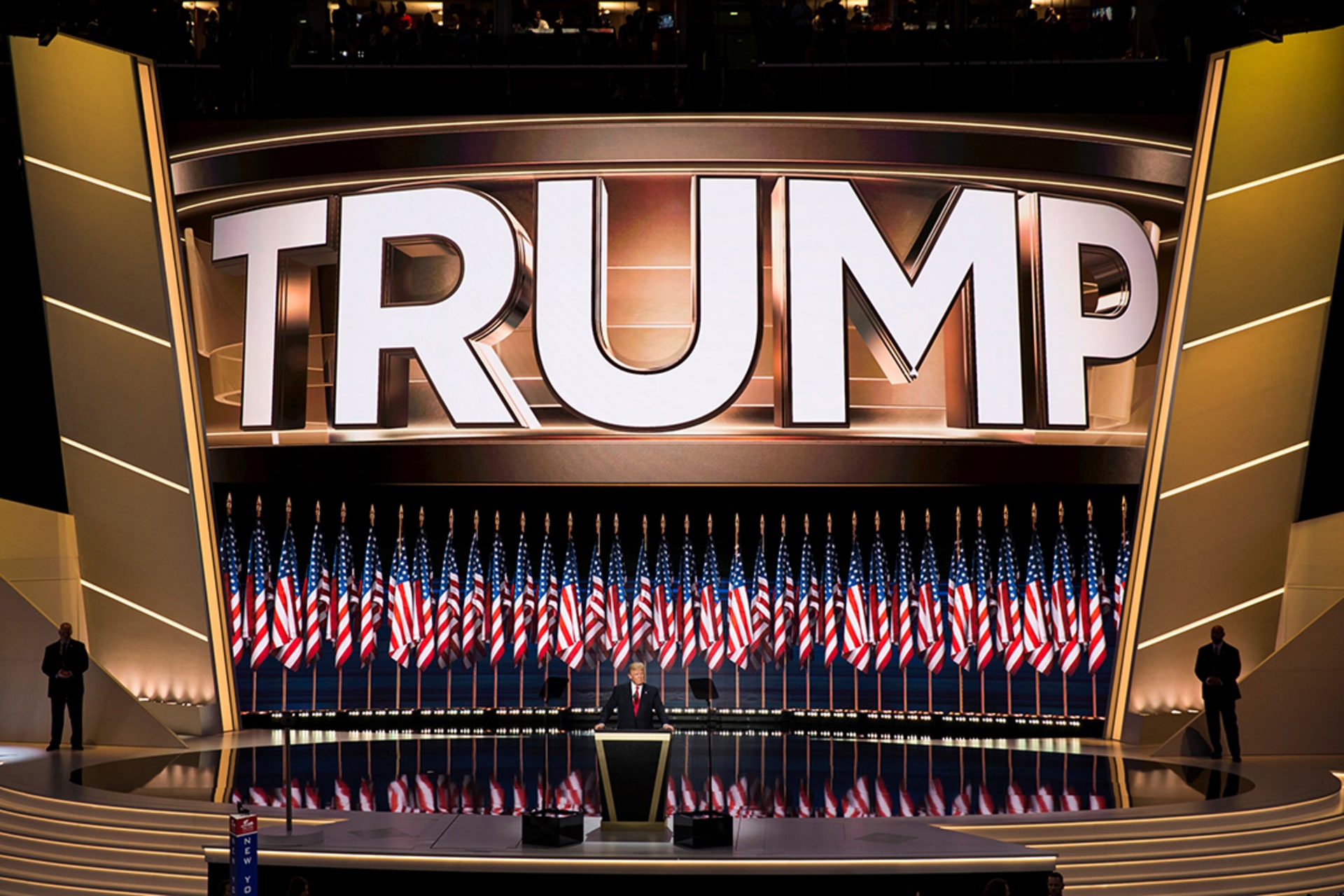 Donald Trump accepts the Republican nomination at his party’s convention in Cleveland, Ohio. Samuel Corum/Anadolu Agency/Getty Images