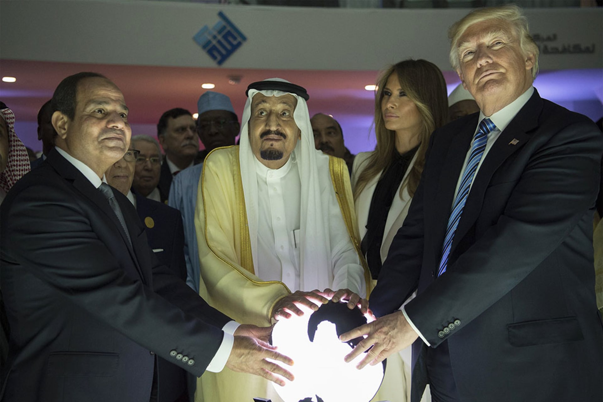 Trump and Arab leaders inaugurate a counterterrorism center in Riyadh. Anadolu Agency/Getty Images