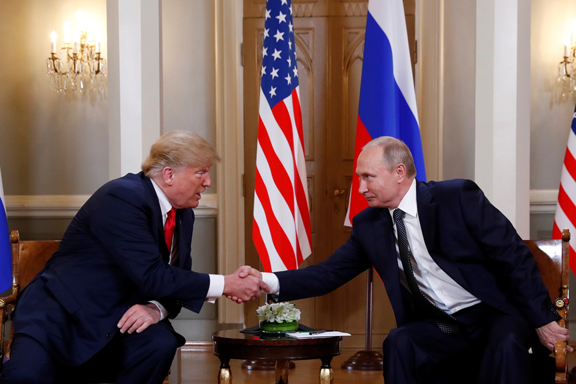 Trump and Putin at the Helsinki summit. Kevin Lamarque/Reuters