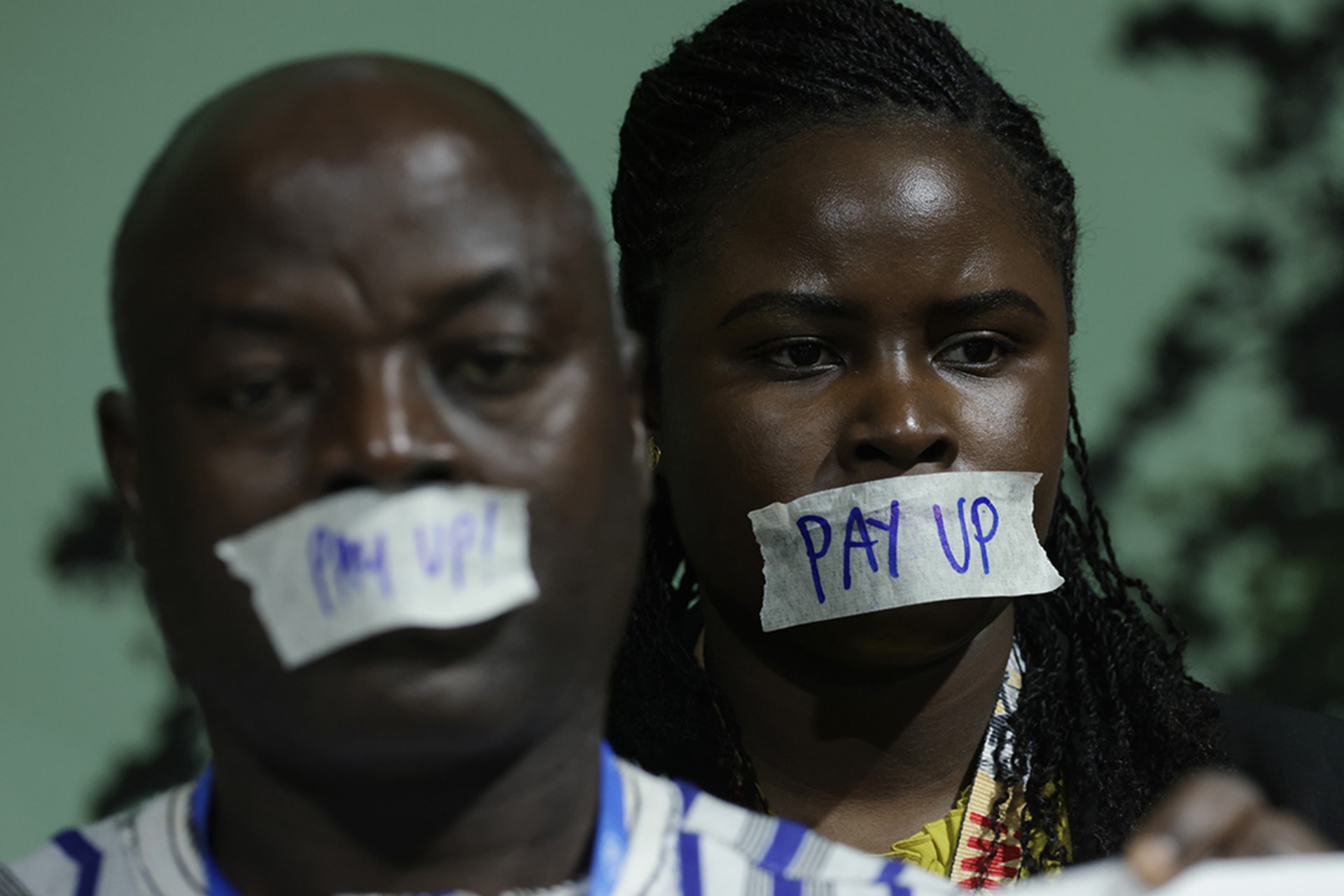 Activists demand that rich countries pay for climate finance for developing countries at COP29 in Baku, Azerbaijan. Sean Gallup/Getty Images