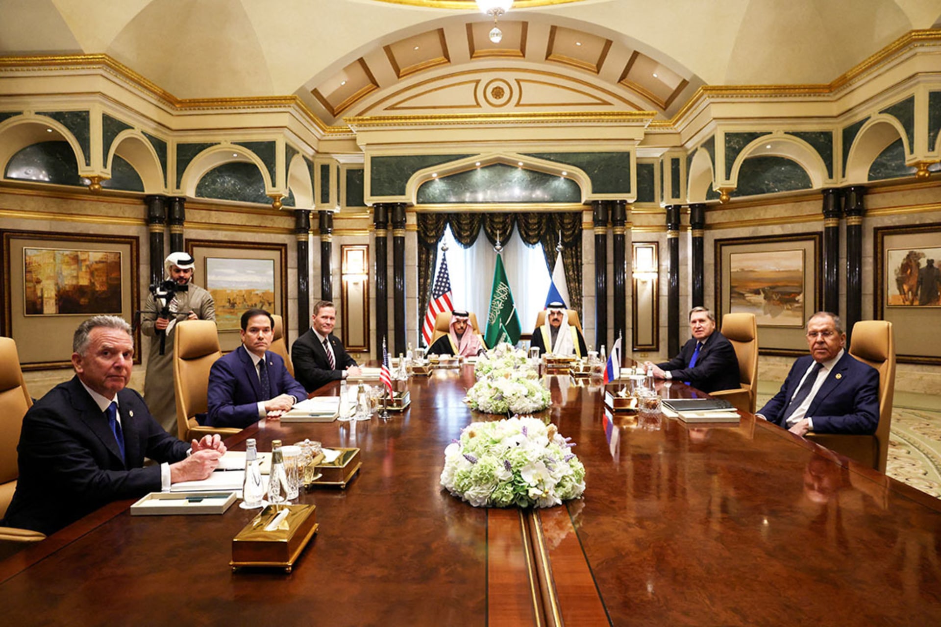U.S. officials, including Secretary of State Marco Rubio, meet with Russian and Saudi officials in Riyadh, Saudi Arabia.