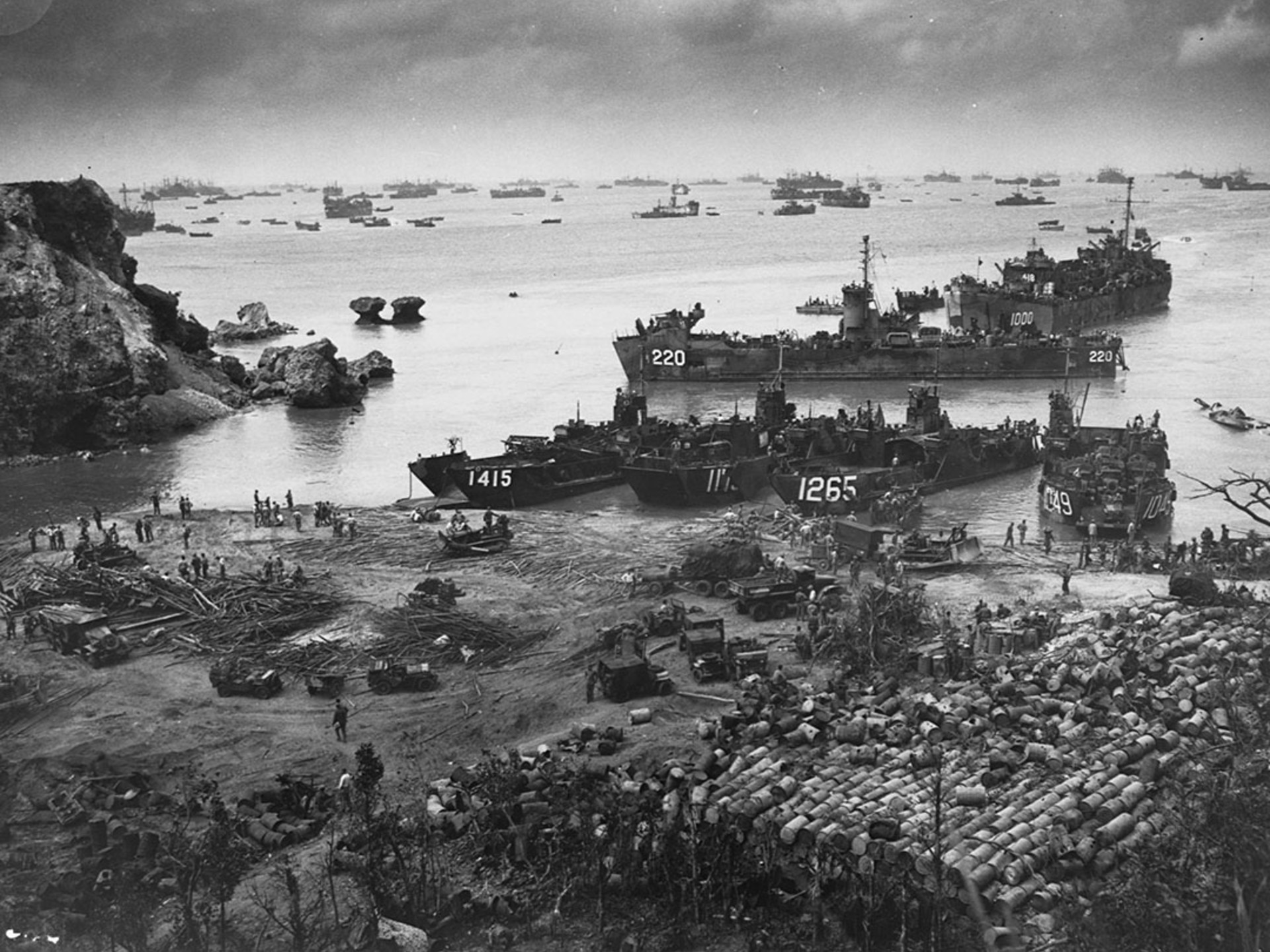 U.S. forces at Okinawa in April 1945. Corbis
