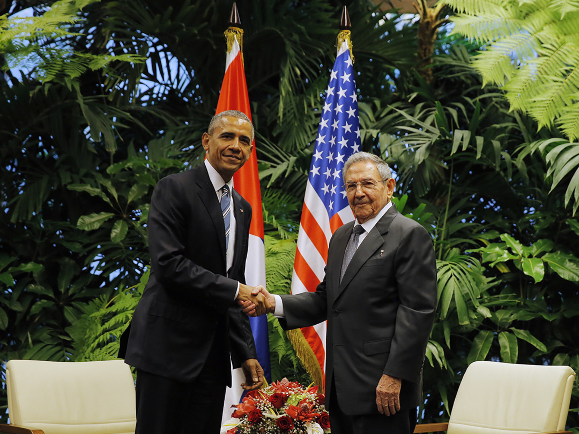 U.S. President Barack Obama and Cuban President Raul Castro in Havana, March 21, 2016.