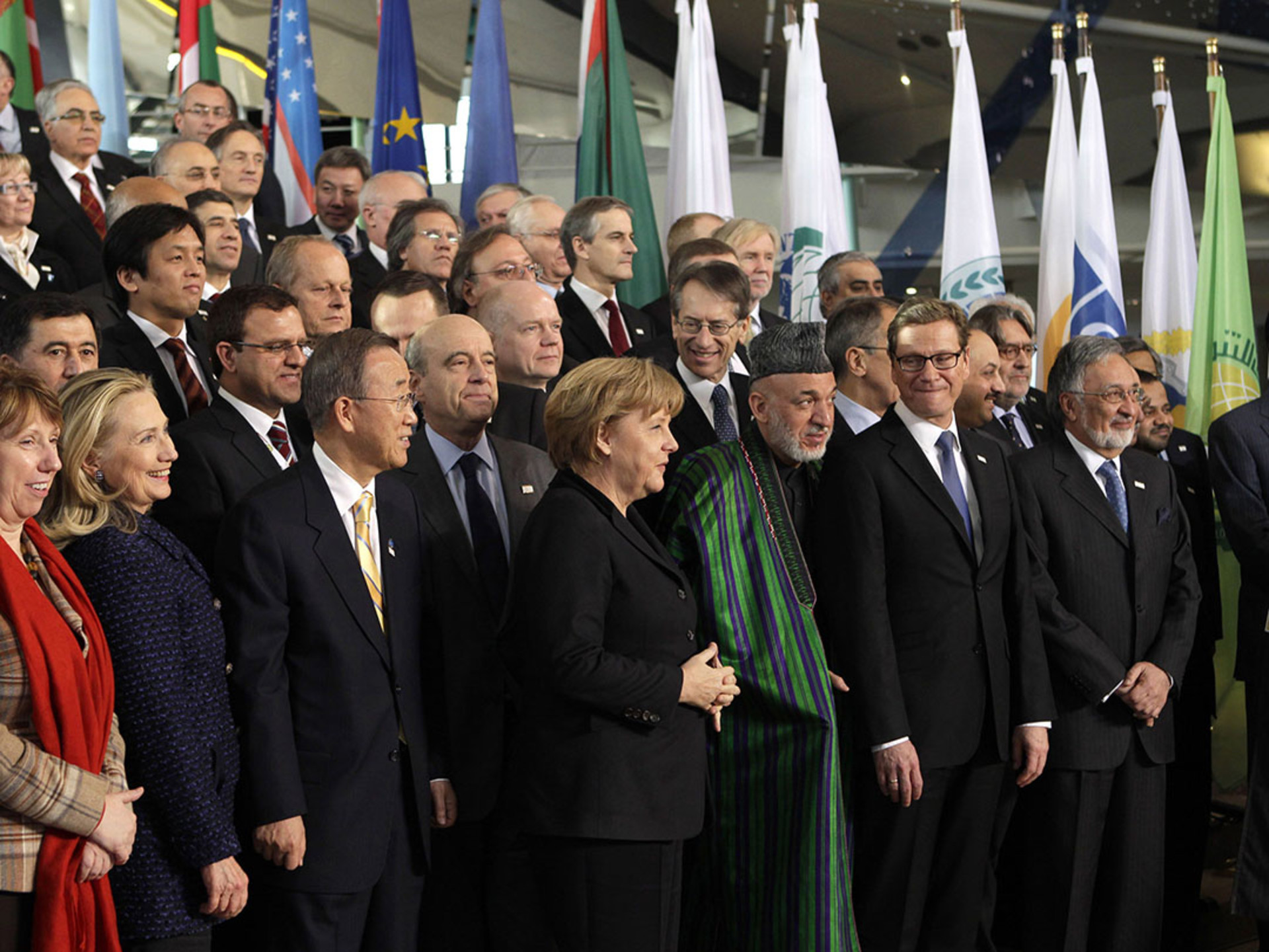 Foreign ministers and world leaders at the international conference on the future of Afghanistan in Bonn, Germany.